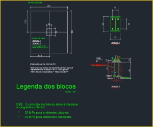 Detalhes de execução dos blocos de fundação da estrutura da caixa d’água.